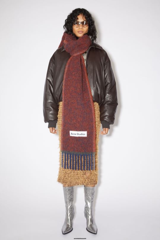 Acne Studios Lisätarvikkeet munakoison sininen 0VF2B590 villamohair-huivi - kapea