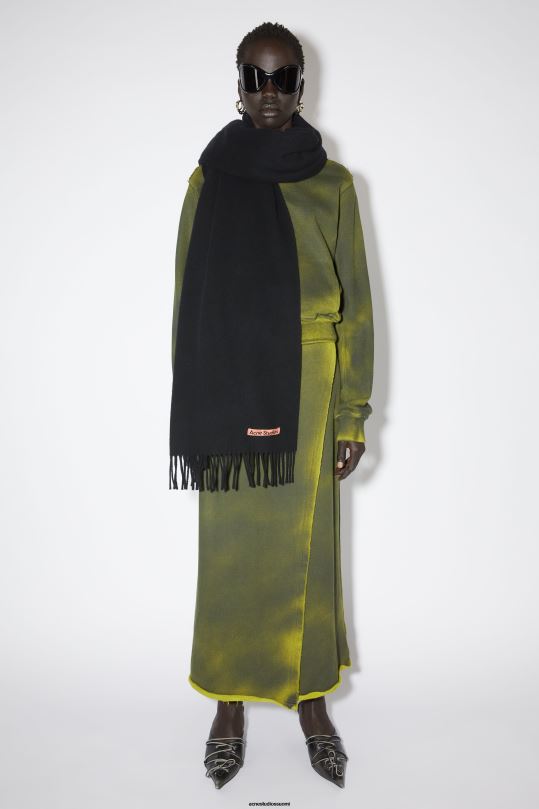 Acne Studios Lisätarvikkeet musta 0VF2B507 hapsuvillahuivi - ylisuuri