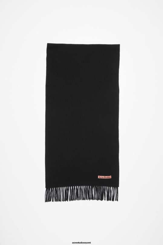 Acne Studios Lisätarvikkeet musta 0VF2B508 hapsuvillahuivi - kapea