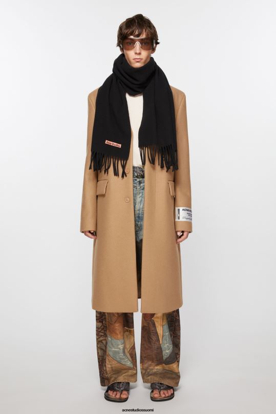 Acne Studios Lisätarvikkeet musta 0VF2B508 hapsuvillahuivi - kapea