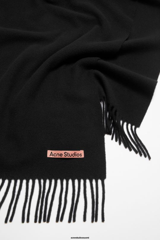 Acne Studios Lisätarvikkeet musta 0VF2B508 hapsuvillahuivi - kapea
