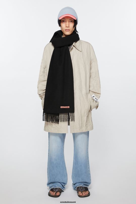 Acne Studios Lisätarvikkeet musta 0VF2B518 kashmir hapsuhuivi - kapea