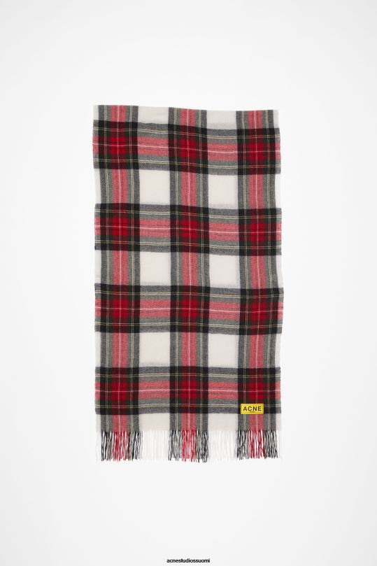 Acne Studios Lisätarvikkeet musta/punainen/valkoinen 0VF2B444 ruudullinen hapsuhuivi