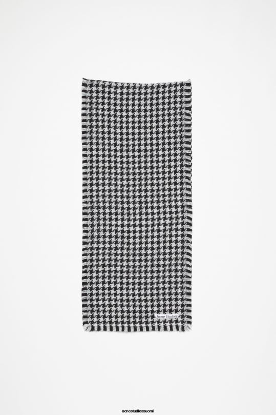 Acne Studios Lisätarvikkeet musta valkoinen 0VF2B464 koiranhammas huivi