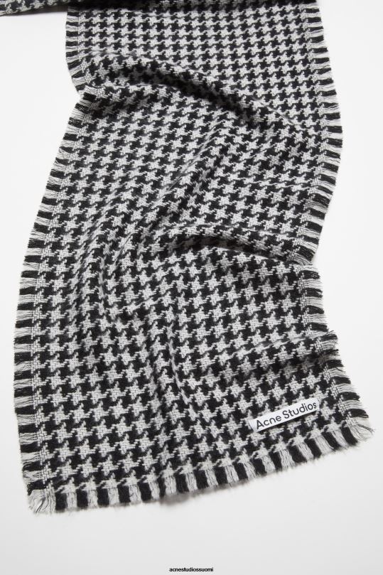 Acne Studios Lisätarvikkeet musta valkoinen 0VF2B464 koiranhammas huivi