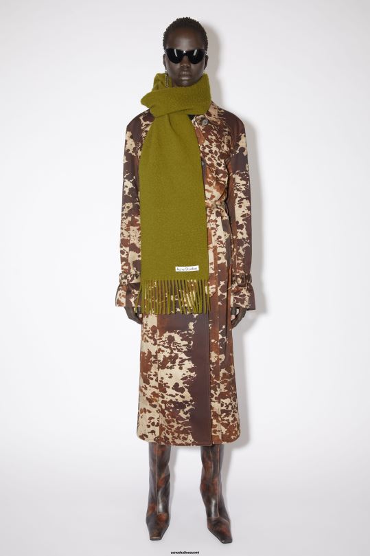 Acne Studios Lisätarvikkeet oliivinvihreä 0VF2B616 villainen hapsuhuivi