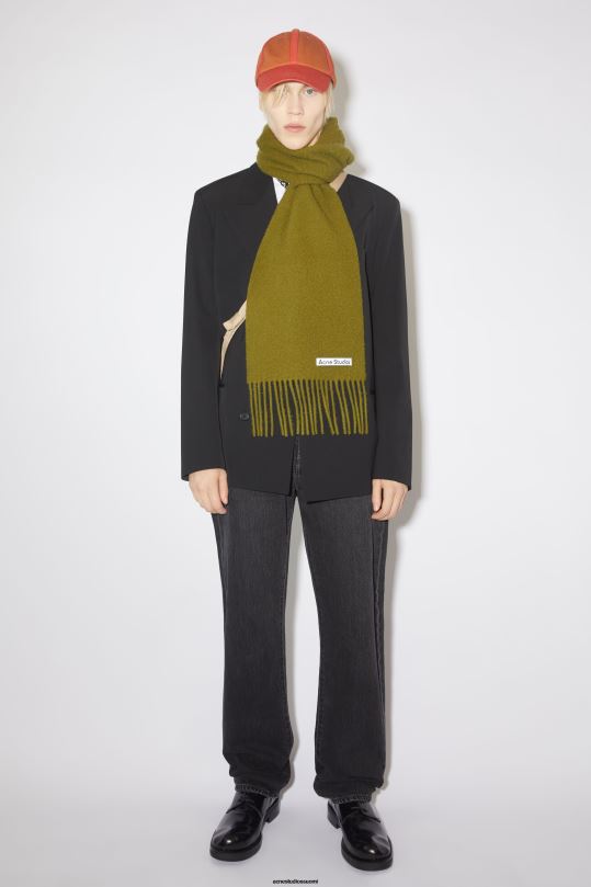 Acne Studios Lisätarvikkeet oliivinvihreä 0VF2B616 villainen hapsuhuivi