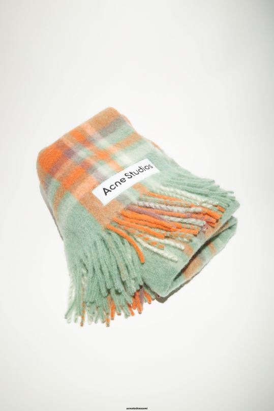 Acne Studios Lisätarvikkeet oranssi/lila/aqua sininen 0VF2B784 villamohairhuivi - erittäin suuri