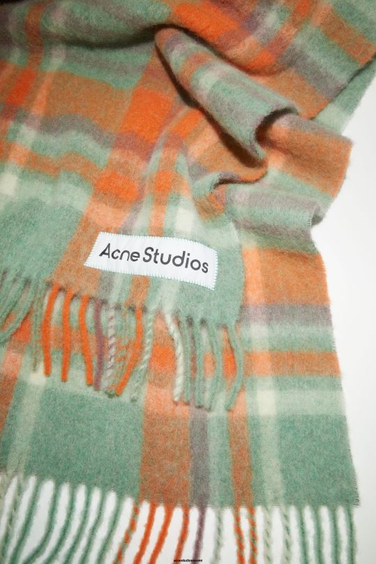 Acne Studios Lisätarvikkeet oranssi/lila/aqua sininen 0VF2B784 villamohairhuivi - erittäin suuri