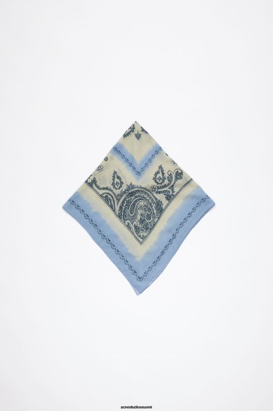Acne Studios Lisätarvikkeet pölybeige/vaaleansininen 0VF2B775 painatus vaalea villahuivi