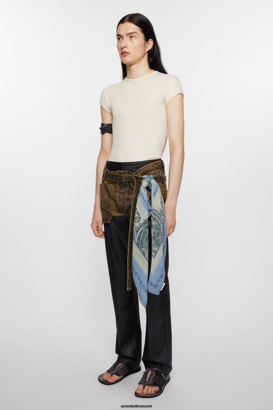 Acne Studios Lisätarvikkeet pölybeige/vaaleansininen 0VF2B775 painatus vaalea villahuivi