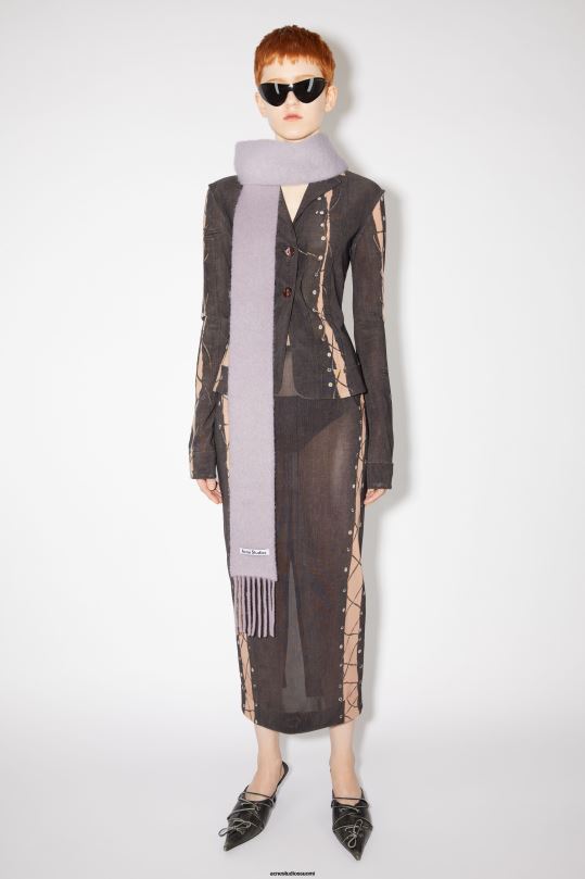 Acne Studios Lisätarvikkeet pölyinen lila 0VF2B704 villa-alpakka-hapsuhuivi - laiha
