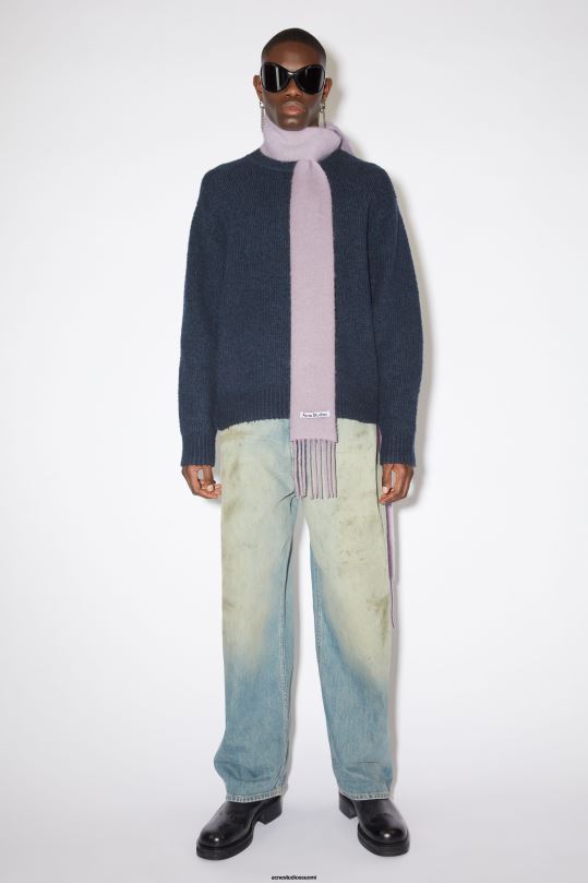 Acne Studios Lisätarvikkeet pölyinen lila 0VF2B704 villa-alpakka-hapsuhuivi - laiha