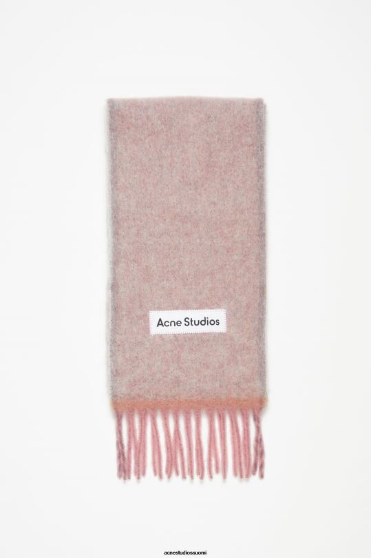 Acne Studios Lisätarvikkeet pölyinen vaaleanpunainen 0VF2B779 villamohair-huivi - kapea