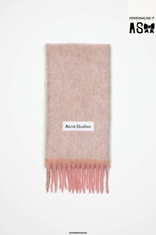 Acne Studios Lisätarvikkeet pölyinen vaaleanpunainen 0VF2B780 villamohair-huivi - kapea