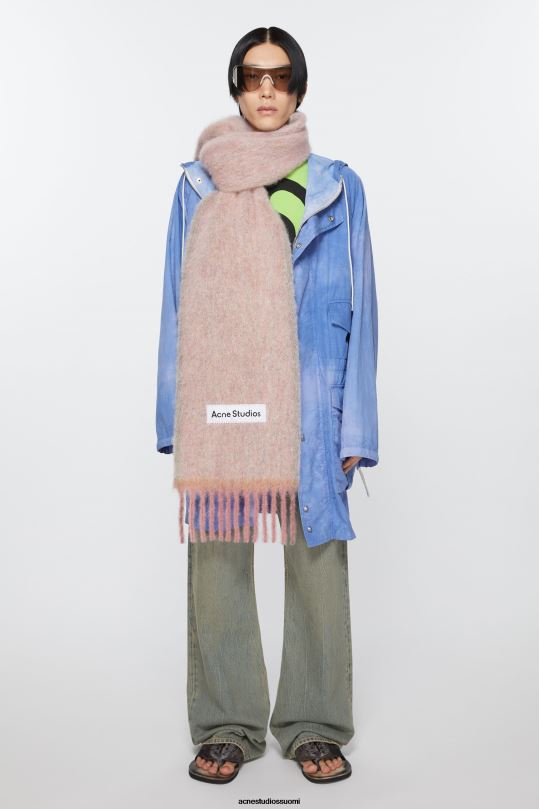 Acne Studios Lisätarvikkeet pölyinen vaaleanpunainen 0VF2B780 villamohair-huivi - kapea