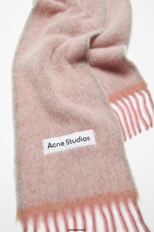 Acne Studios Lisätarvikkeet pölyinen vaaleanpunainen 0VF2B780 villamohair-huivi - kapea