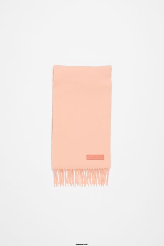 Acne Studios Lisätarvikkeet persikan pinkki 0VF2B869 hapsuvillahuivi - kapea