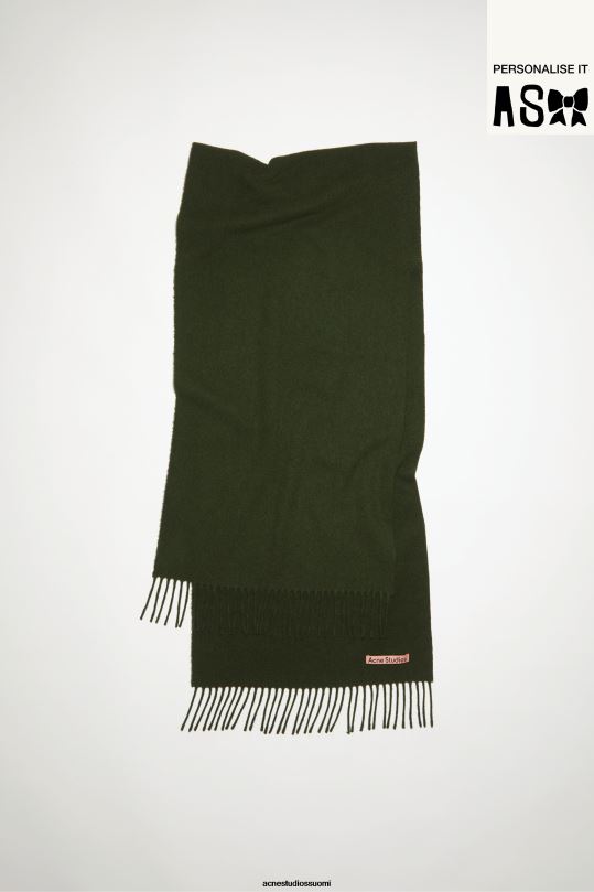 Acne Studios Lisätarvikkeet puunvihreä melansi 0VF2B575 hapsuvillahuivi - kapea