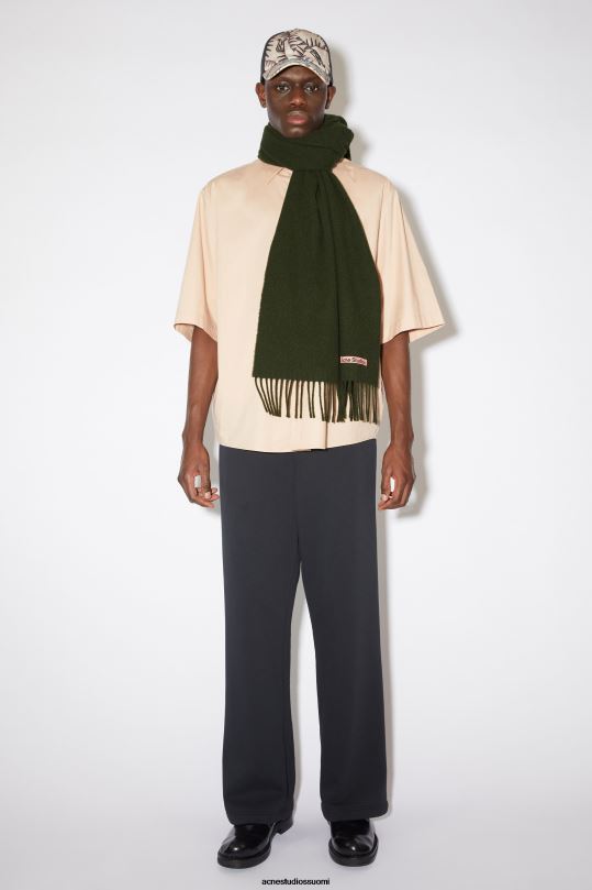 Acne Studios Lisätarvikkeet puunvihreä melansi 0VF2B575 hapsuvillahuivi - kapea