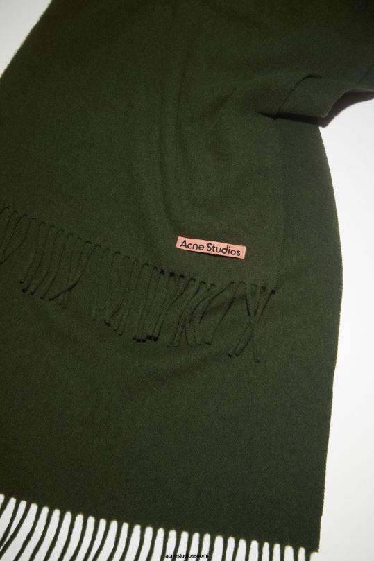 Acne Studios Lisätarvikkeet puunvihreä melansi 0VF2B575 hapsuvillahuivi - kapea