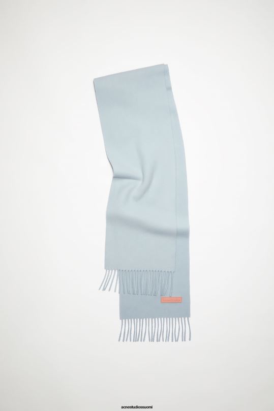 Acne Studios Lisätarvikkeet puuterinsininen 0VF2B706 villahuivi vaaleanpunainen etiketti - kapea