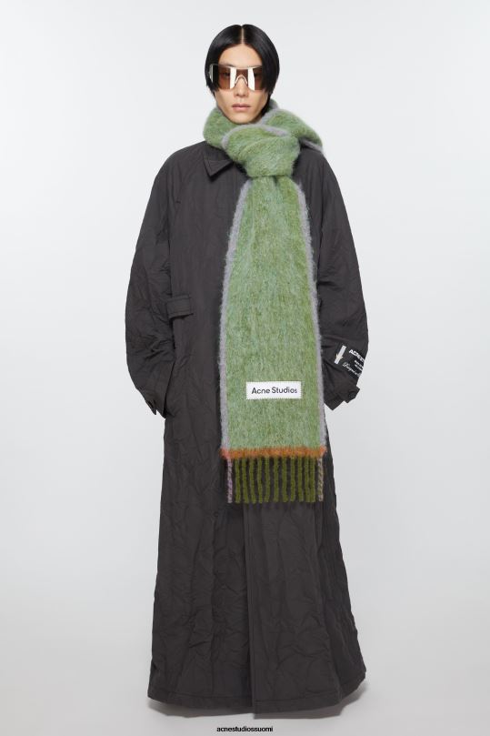 Acne Studios Lisätarvikkeet ruohonvihreä 0VF2B619 villamohair-huivi - kapea