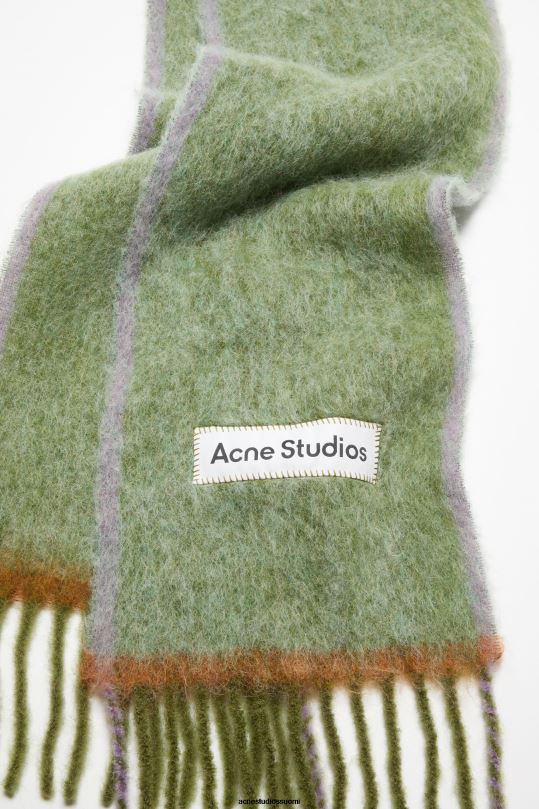 Acne Studios Lisätarvikkeet ruohonvihreä 0VF2B619 villamohair-huivi - kapea