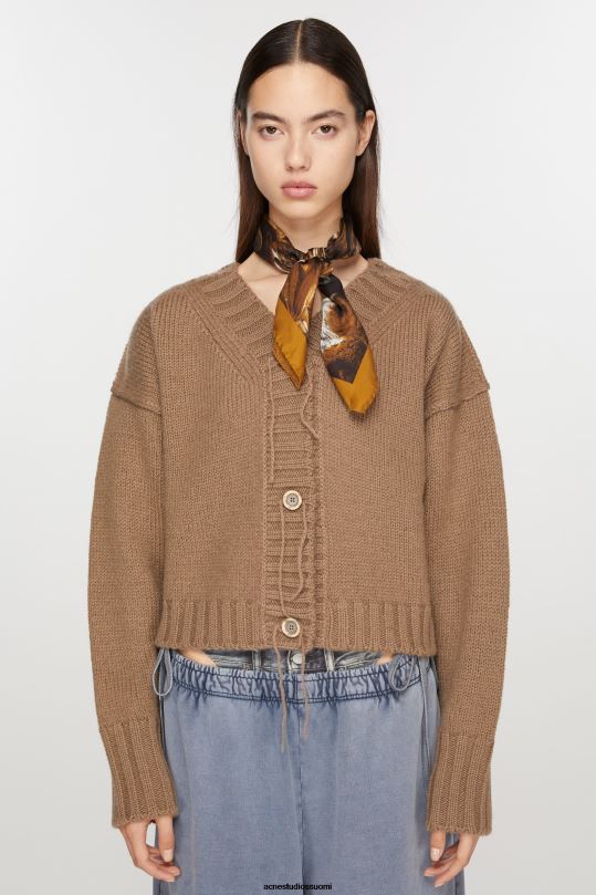 Acne Studios Lisätarvikkeet ruskea 0VF2B632 printti silkkihuivi