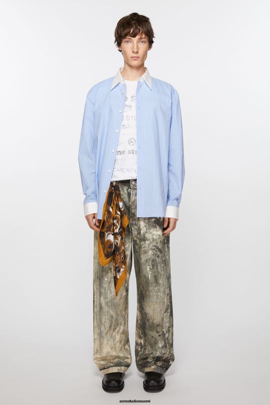 Acne Studios Lisätarvikkeet ruskea 0VF2B632 printti silkkihuivi
