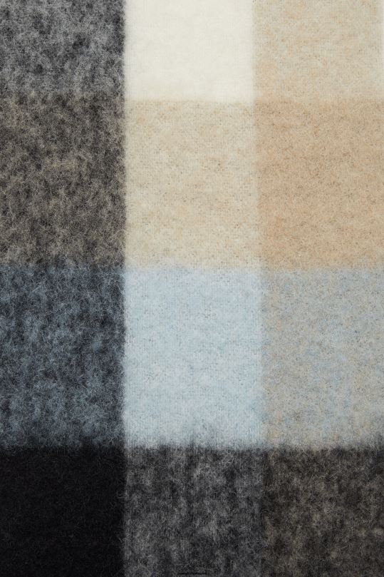 Acne Studios Lisätarvikkeet sininen/beige/musta 0VF2B561 mohair-ruutuinen huivi