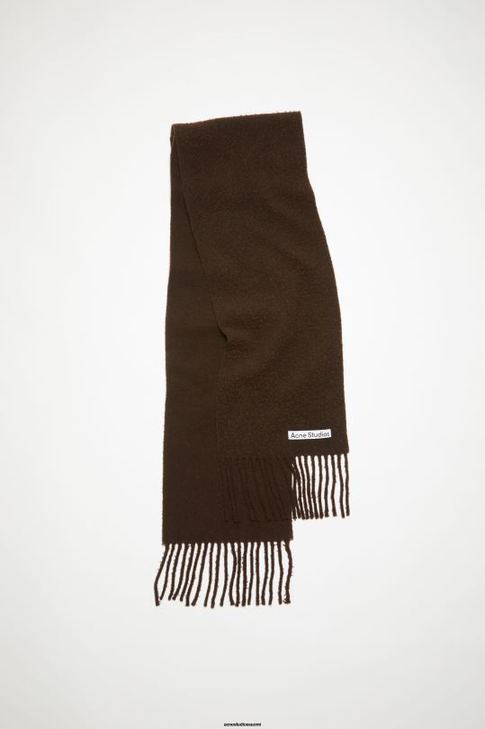 Acne Studios Lisätarvikkeet suklaanruskea 0VF2B588 villainen hapsuhuivi