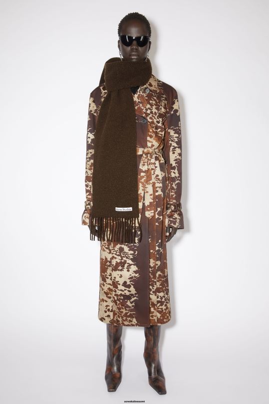 Acne Studios Lisätarvikkeet suklaanruskea 0VF2B588 villainen hapsuhuivi