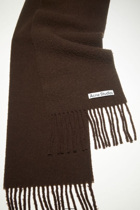 Acne Studios Lisätarvikkeet suklaanruskea 0VF2B588 villainen hapsuhuivi