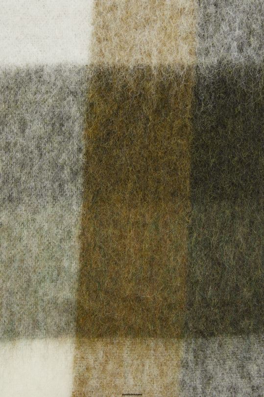 Acne Studios Lisätarvikkeet taupe/vihreä/musta 0VF2B564 mohair-ruutuinen huivi