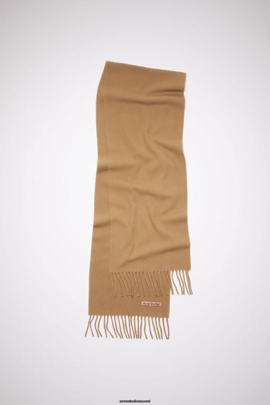 Acne Studios Lisätarvikkeet tumma kameli 0VF2B694 hapsuvillahuivi - laiha