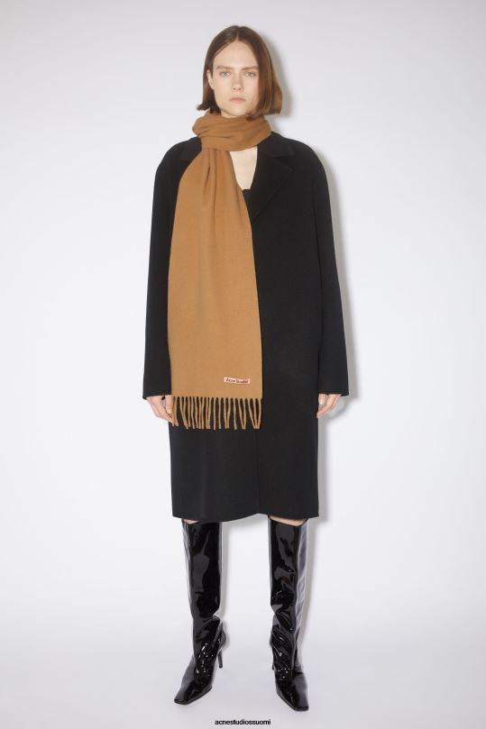 Acne Studios Lisätarvikkeet tumma kameli 0VF2B694 hapsuvillahuivi - laiha