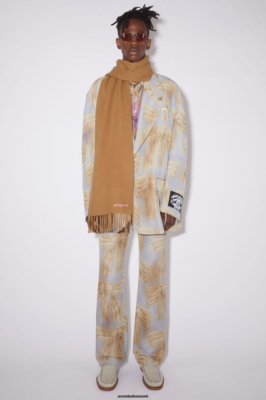 Acne Studios Lisätarvikkeet tumma kameli 0VF2B694 hapsuvillahuivi - laiha