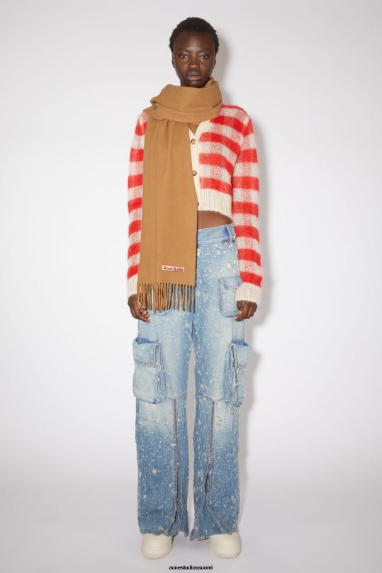 Acne Studios Lisätarvikkeet tumma kameli 0VF2B695 kashmir hapsuhuivi - kapea