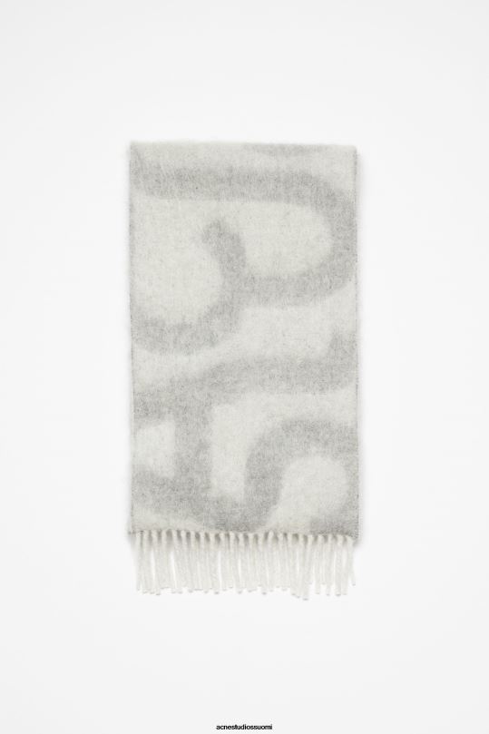 Acne Studios Lisätarvikkeet vaalean harmaa 0VF2B660 logo huivi