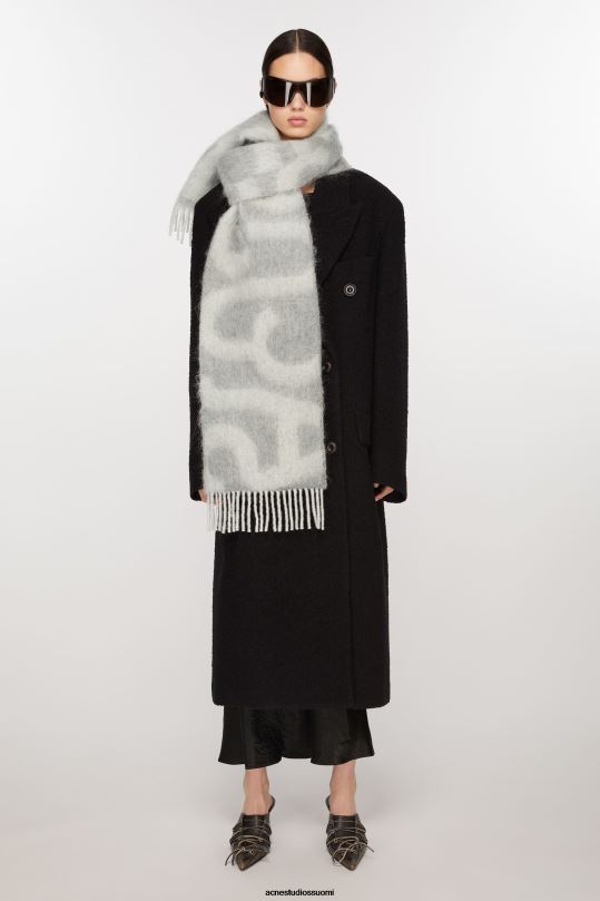 Acne Studios Lisätarvikkeet vaalean harmaa 0VF2B660 logo huivi
