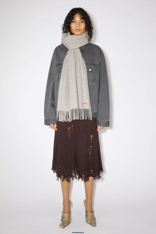 Acne Studios Lisätarvikkeet vaaleanharmaa melansi 0VF2B665 hapsuvillahuivi - ylisuuri