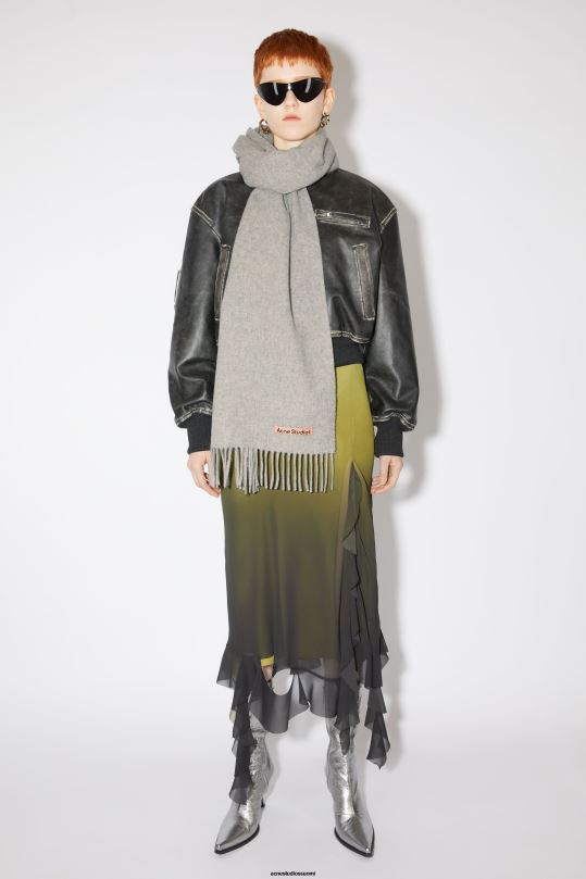 Acne Studios Lisätarvikkeet vaaleanharmaa melansi 0VF2B666 hapsuvillahuivi - kapea
