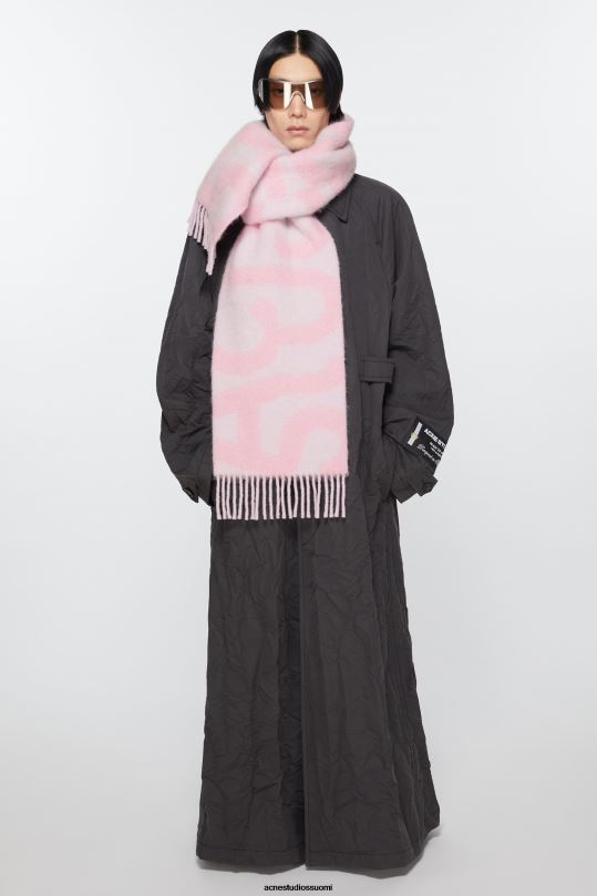 Acne Studios Lisätarvikkeet vaaleanpunainen 0VF2B850 logo huivi