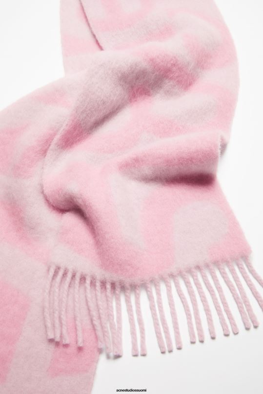 Acne Studios Lisätarvikkeet vaaleanpunainen 0VF2B850 logo huivi