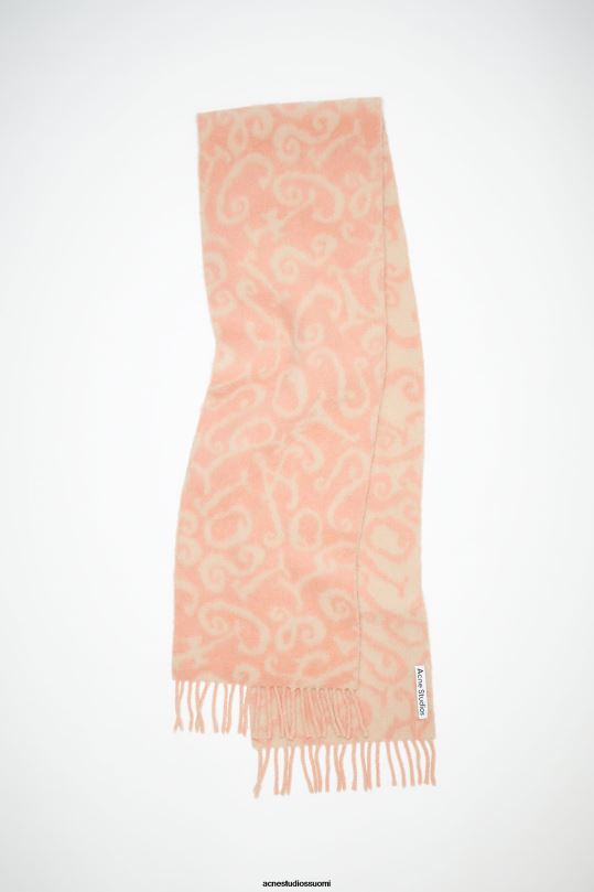 Acne Studios Lisätarvikkeet vaaleanpunainen/vaaleanpunainen 0VF2B735 monogrammi jacquard-huivi