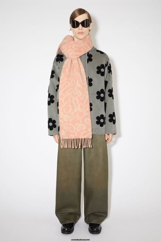 Acne Studios Lisätarvikkeet vaaleanpunainen/vaaleanpunainen 0VF2B735 monogrammi jacquard-huivi
