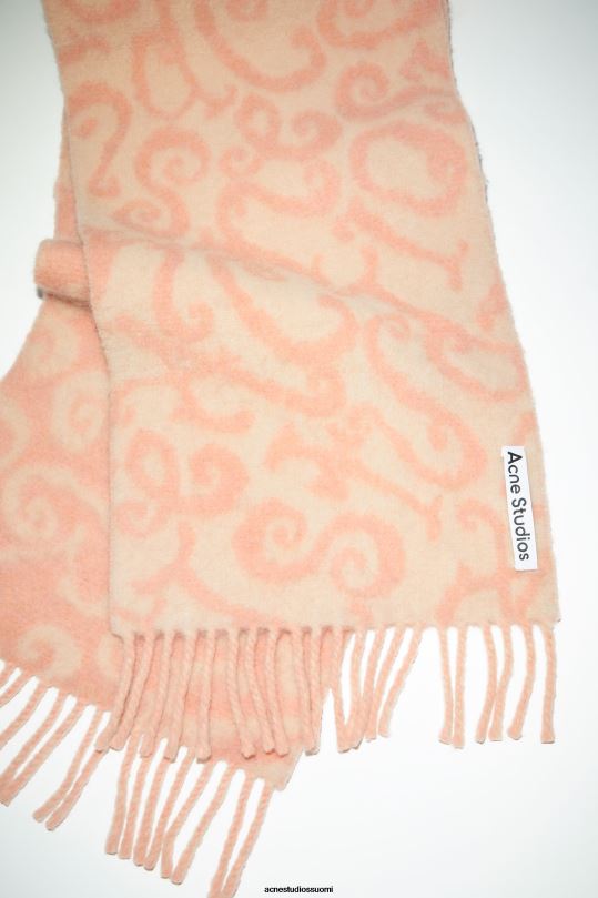 Acne Studios Lisätarvikkeet vaaleanpunainen/vaaleanpunainen 0VF2B735 monogrammi jacquard-huivi