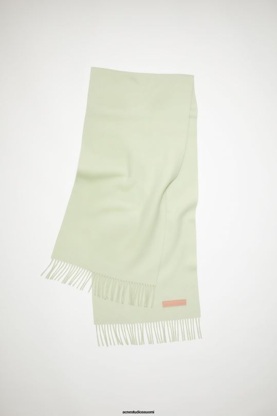Acne Studios Lisätarvikkeet vaaleanvihreä 0VF2B769 villahuivi vaaleanpunainen etiketti