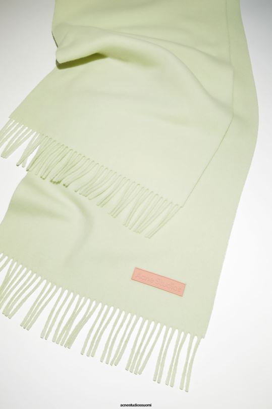 Acne Studios Lisätarvikkeet vaaleanvihreä 0VF2B769 villahuivi vaaleanpunainen etiketti